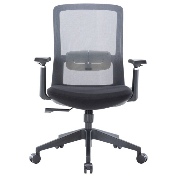Leisuremod Ingram Office Task Chair with Adjustable Armrests and Swivel and Tilt, Grey - IO20GR