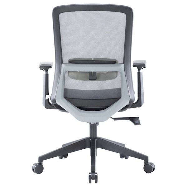 Leisuremod Ingram Office Task Chair with Adjustable Armrests and Swivel and Tilt, Grey - IO20GR