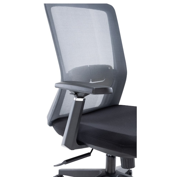 Leisuremod Ingram Office Task Chair with Adjustable Armrests and Swivel and Tilt, Grey - IO20GR