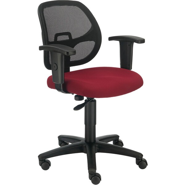 Global Industrial Mesh Back Office Chair with Arms, Fabric, Red - 277436RD