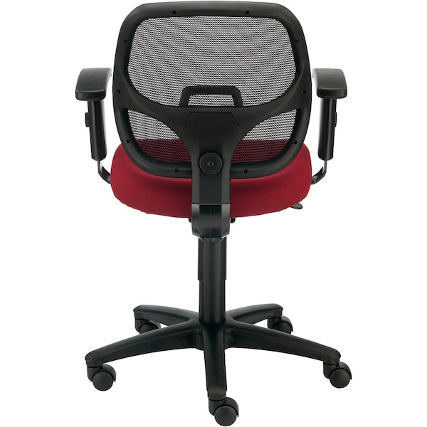 Global Industrial Mesh Back Office Chair with Arms, Fabric, Red - 277436RD