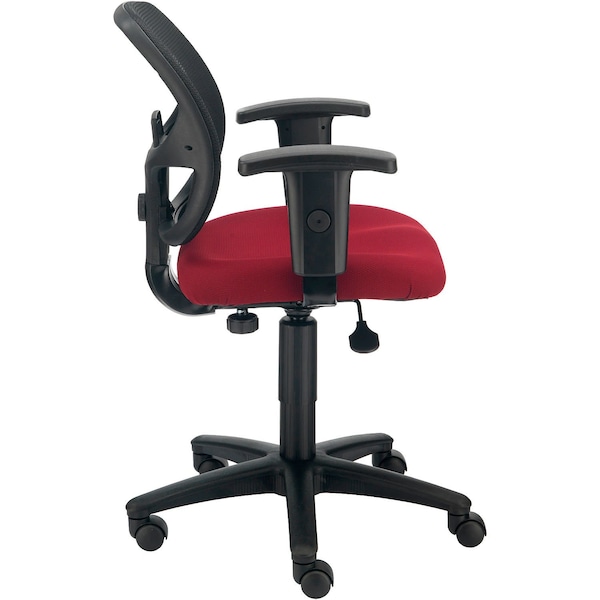 Global Industrial Mesh Back Office Chair with Arms, Fabric, Red - 277436RD