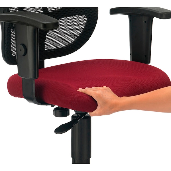 Global Industrial Mesh Back Office Chair with Arms, Fabric, Red - 277436RD