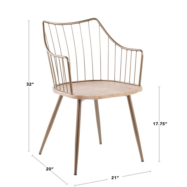 Lumisource Winston Chair in Black Metal and Black Wood - CH-WINSTON BKBK
