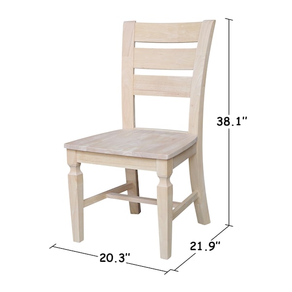 International Concepts Vista Ladderback Chairs, Set of 2, Ready to Finish - C-57P