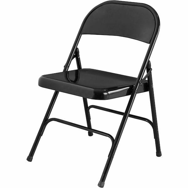 Lorell Folding Chairs, Steel Frame, Black, 4 ct - LLR62527