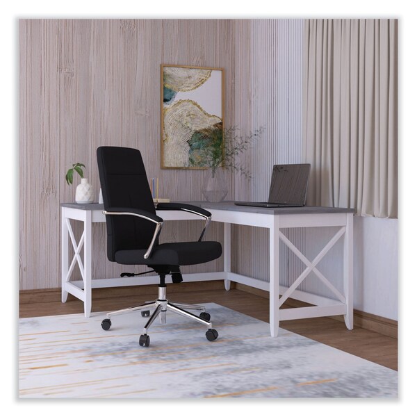 Workspace By Alera Leather Task Chair, Supports Up to 275 lb, 1819 to 2193 Seat Height, Black Seat, Black Back - ALEWS4116