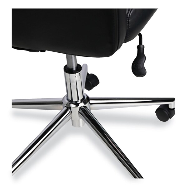 Workspace By Alera Leather Task Chair, Supports Up to 275 lb, 1819 to 2193 Seat Height, Black Seat, Black Back - ALEWS4116