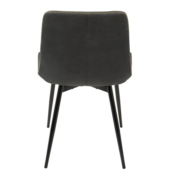 Lumisource Duke Dining Chair in Black and Grey Fabric, PK 2 - DC-DUKZ BK+GY2