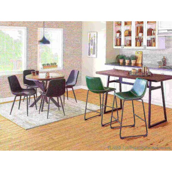 Lumisource Duke Dining Chair in Black and Grey Fabric, PK 2 - DC-DUKZ BK+GY2