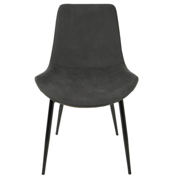 Lumisource Duke Dining Chair in Black and Grey Fabric, PK 2 - DC-DUKZ BK+GY2