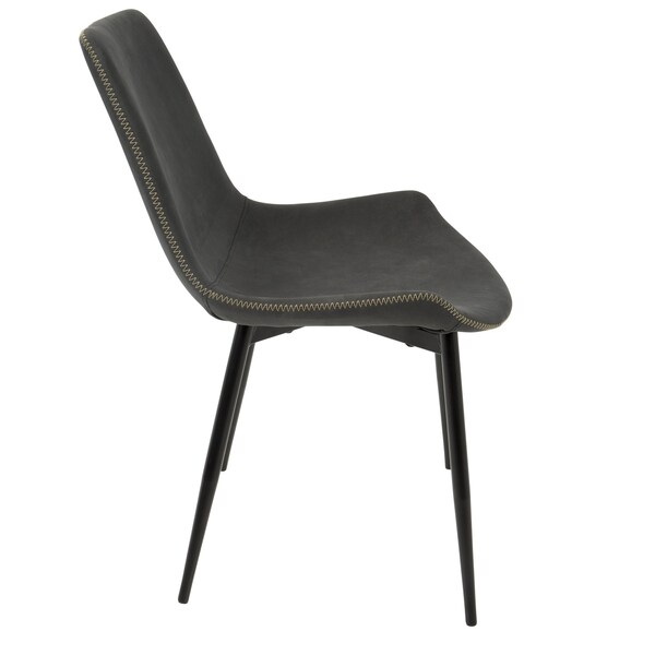 Lumisource Duke Dining Chair in Black and Grey Fabric, PK 2 - DC-DUKZ BK+GY2