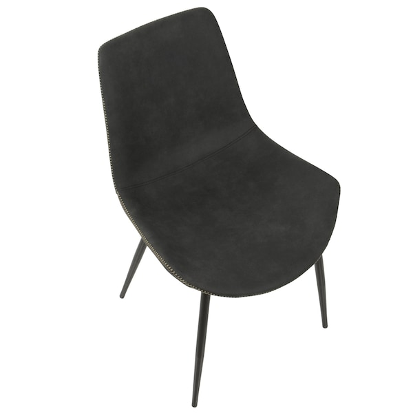 Lumisource Duke Dining Chair in Black and Grey Fabric, PK 2 - DC-DUKZ BK+GY2