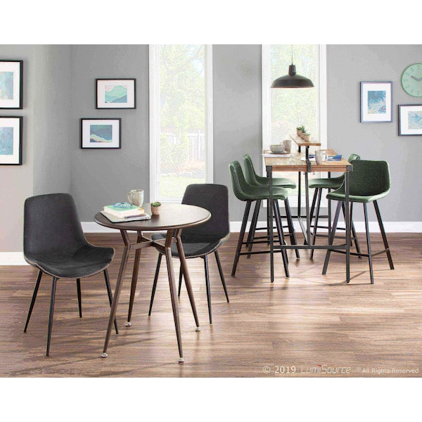 Lumisource Duke Dining Chair in Black and Grey Fabric, PK 2 - DC-DUKZ BK+GY2