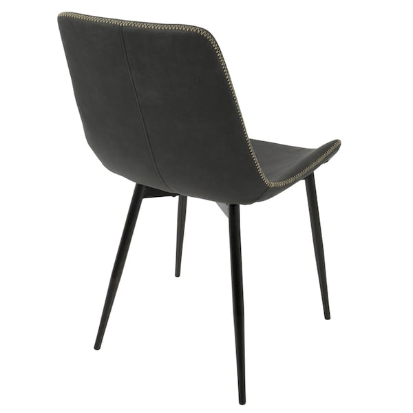 Lumisource Duke Dining Chair in Black and Grey Fabric, PK 2 - DC-DUKZ BK+GY2