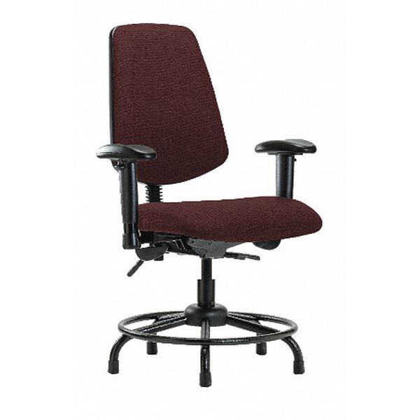 Blue Ridge Ergonomics Desk Chair Fab Desk Chair, Med, Bk, RT, Glds, Bur, Adjustable Arms, 19" to 24" Height, Fabric, Burgundy - BR-FDHCH-MB-RT-T1-A1-RG-F41