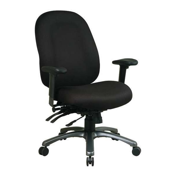Office Star Desk Chair Desk Chair, Adjustable Arms, 18-1/2" to 22" Height, Fabric, Black - 8511-231