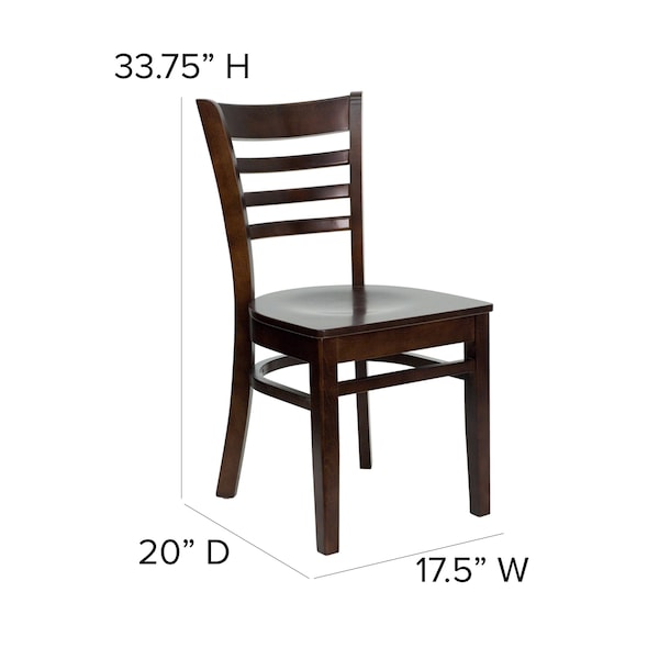 Flash Furniture Hercules Restaurant Chair, 17-1/4 in W 20" L 33-3/4" H - XU-DGW0005LAD-WAL-GG
