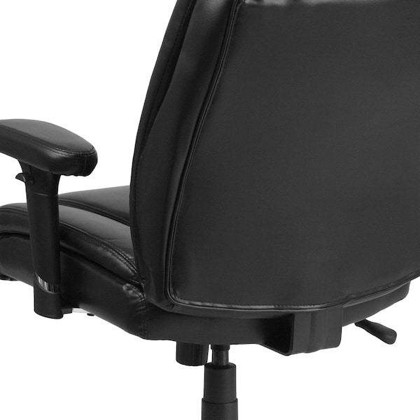 Flash Furniture Hercules Task Office Chair, Black Back, 29-1/4 in W 30" L 44" H, Adjustable Padded - GO-2132-LEA-GG