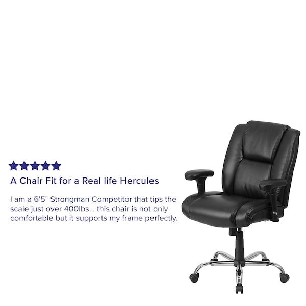Flash Furniture Hercules Task Office Chair, Black Back, 29-1/4 in W 30" L 44" H, Adjustable Padded - GO-2132-LEA-GG