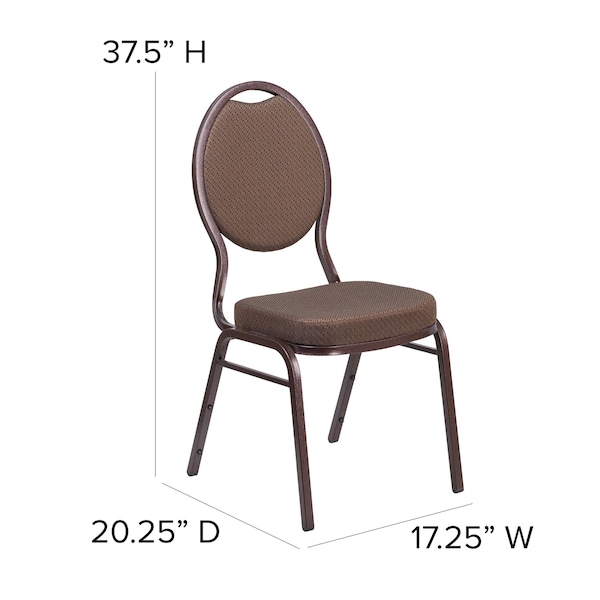 Flash Furniture Hercules Banquet Chair, Brown Back, 17-1/2 in W 21" L 37-3/4" H, Fabric Seat - FD-C04-COPPER-008-T-02-GG
