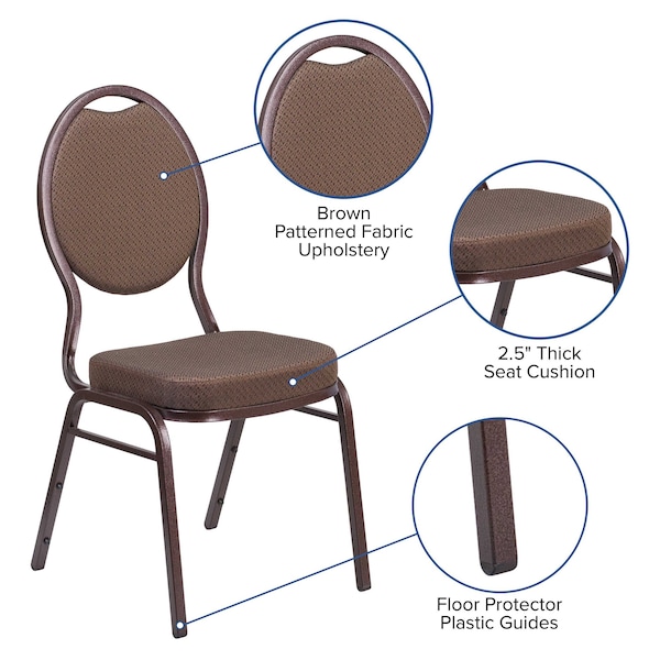 Flash Furniture Hercules Banquet Chair, Brown Back, 17-1/2 in W 21" L 37-3/4" H, Fabric Seat - FD-C04-COPPER-008-T-02-GG