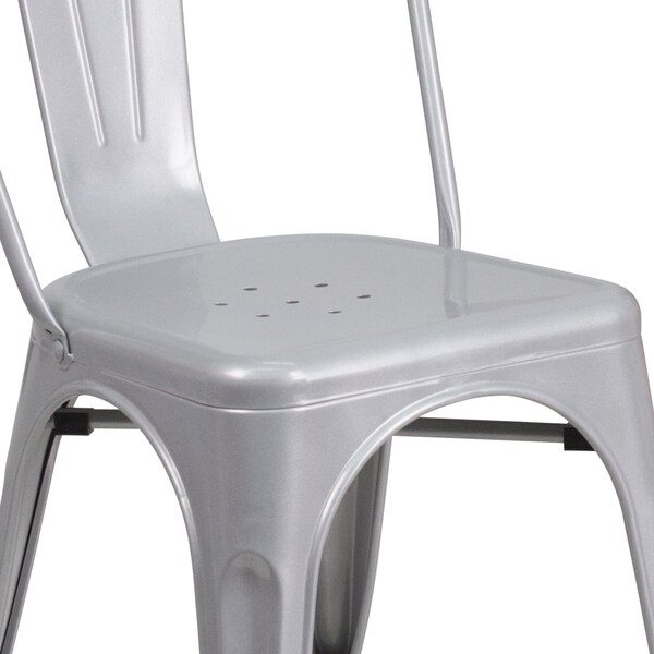 Flash Furniture Contemporary Chair, 18 in W 20" L 33" H - CH-31230-SIL-GG