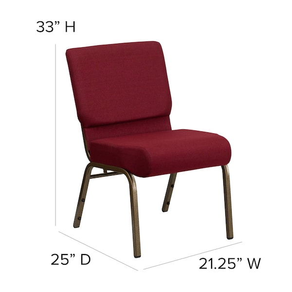 Flash Furniture Hercules Church Chair, 21-1/4 in W 25" L 33" H, Fabric Seat - FD-CH0221-4-GV-3169-GG