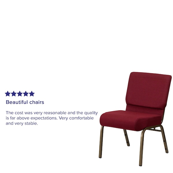 Flash Furniture Hercules Church Chair, 21-1/4 in W 25" L 33" H, Fabric Seat - FD-CH0221-4-GV-3169-GG