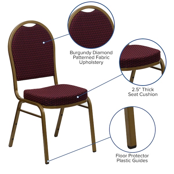 Flash Furniture Hercules Banquet Chair, 17-1/4 in W 20-1/4" L 37-1/2" H, Fixed, Fabric Seat - FD-C03-ALLGOLD-EFE1679-GG