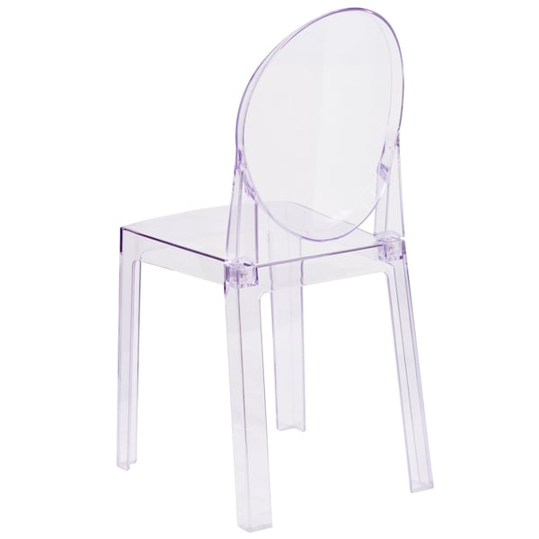 Flash Furniture Contemporary Ghost Chair, Transparent Crystal Seat, 15.75 W 20-1/4" L 35 H - OW-GHOSTBACK-18-GG