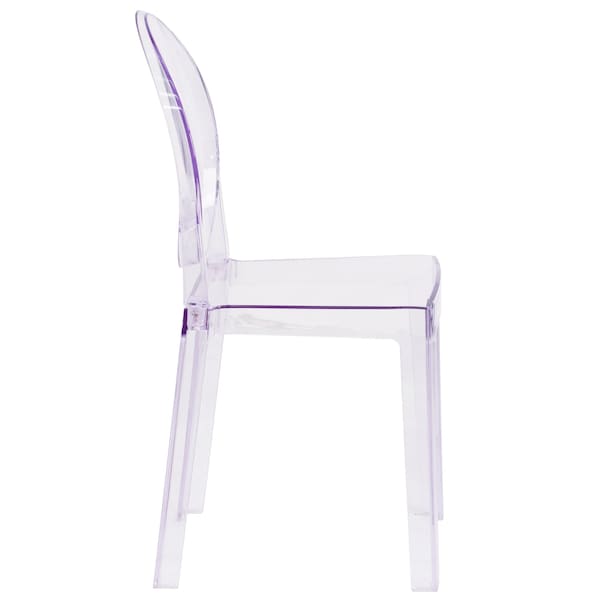 Flash Furniture Contemporary Ghost Chair, Transparent Crystal Seat, 15.75 W 20-1/4" L 35 H - OW-GHOSTBACK-18-GG