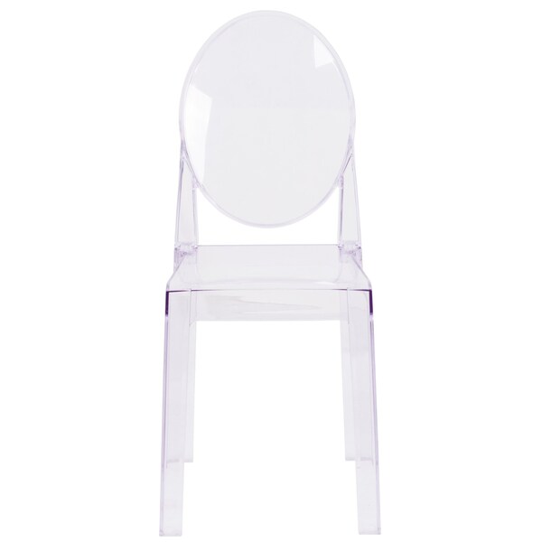 Flash Furniture Contemporary Ghost Chair, Transparent Crystal Seat, 15.75 W 20-1/4" L 35 H - OW-GHOSTBACK-18-GG