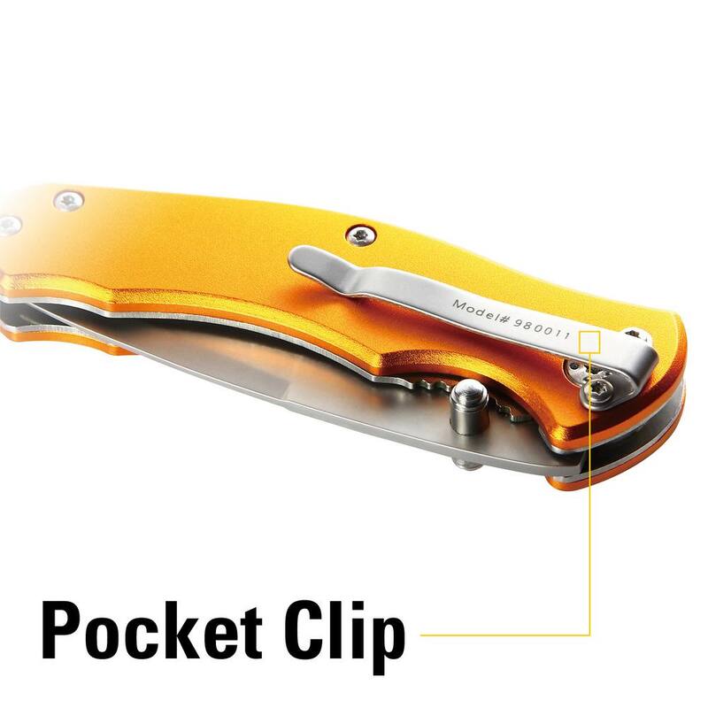 CAT 2.625 in. Stainless Steel Partially Serrated Tanto Folding Knife - 980011