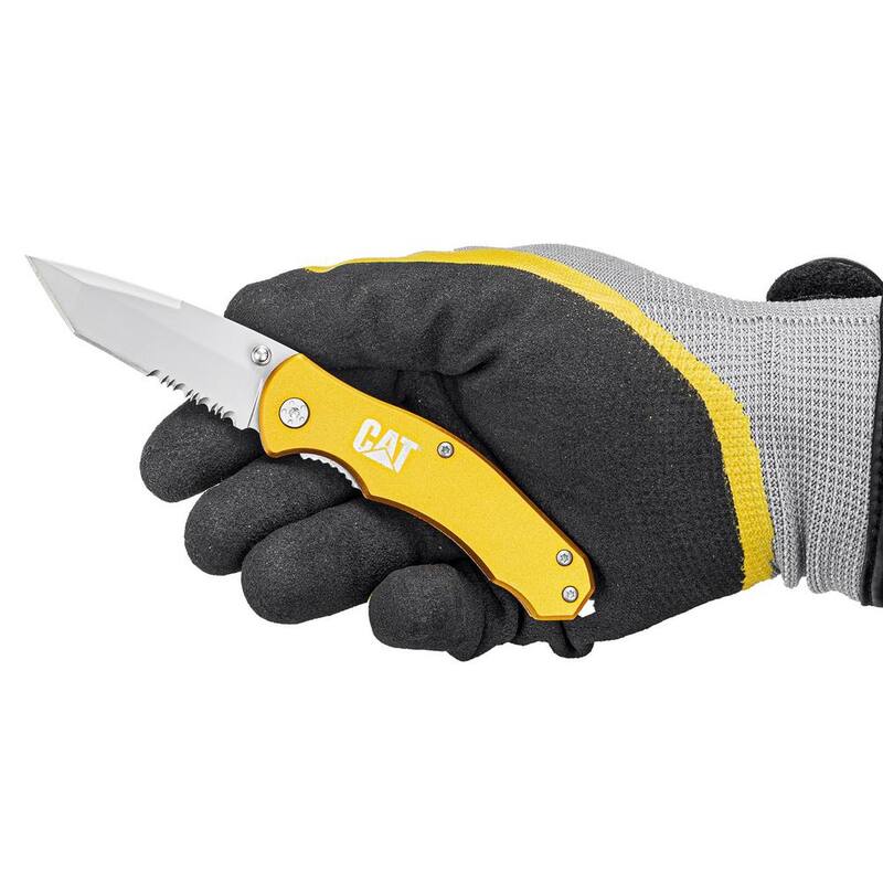 CAT 2.625 in. Stainless Steel Partially Serrated Tanto Folding Knife - 980011