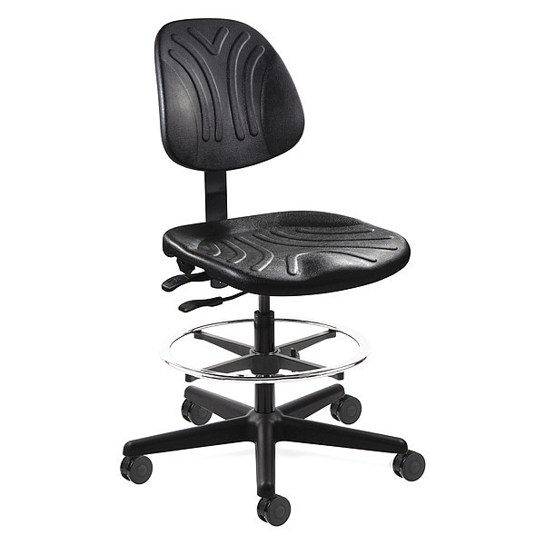 Bevco Drafting Chair Drafting Chair, No Arms, 21" to 31" Height, Polyurethane, Black - 7501D-3750S/5