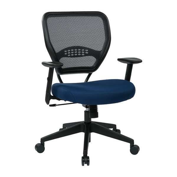 Office Star Desk Chair Desk Chair, Adjustable Arms, 19" to 23" Height, Fabric, Blue - 55-7N17-225