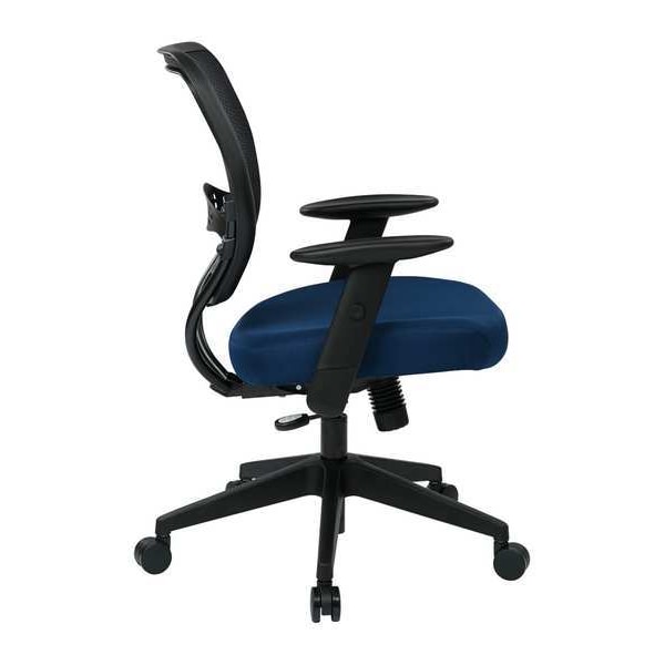 Office Star Desk Chair Desk Chair, Adjustable Arms, 19" to 23" Height, Fabric, Blue - 55-7N17-225