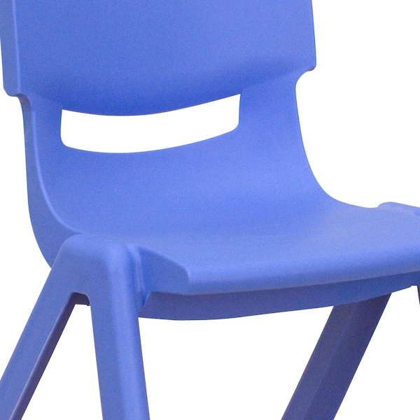 Flash Furniture Blue Plastic Stackable School Chair with 10.5" Seat Height - 10-YU-YCX-003-BLUE-GG