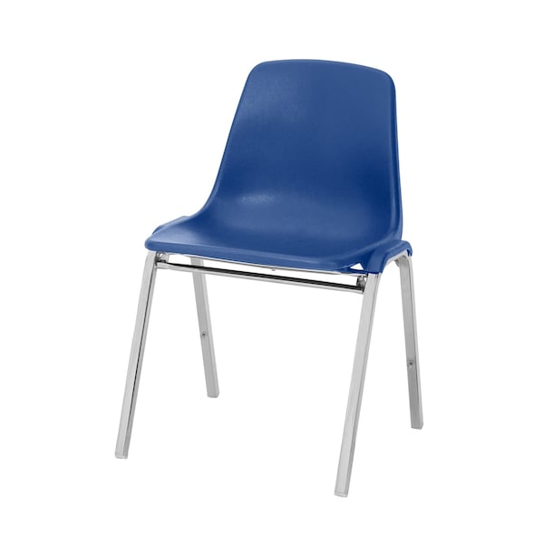 National Public Seating Stacking Chair, 8100 Series, Polypropylene Blue, PK4 - 8125