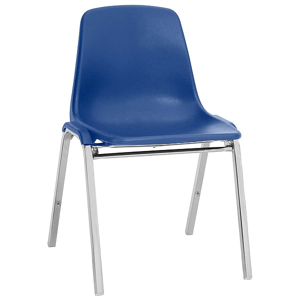 National Public Seating Stacking Chair, 8100 Series, Polypropylene Blue, PK4 - 8125