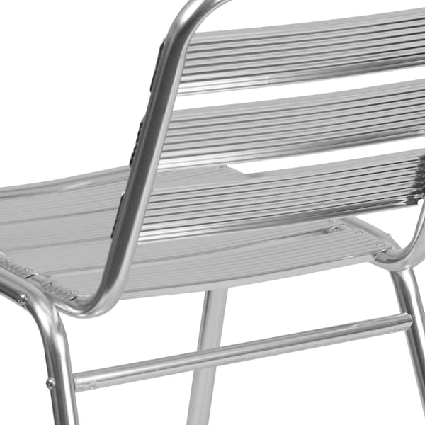 Flash Furniture Contemporary Restaurant Stack Chair, Aluminum Seat, Gray Back, 19.5 W 25" L 30 H - TLH-015-GG