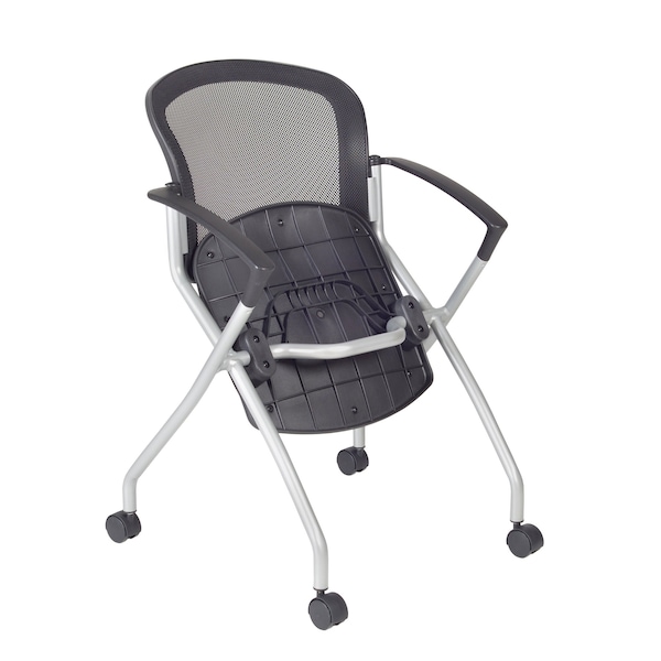 Regency Nesting Chairs, 23 W 22 L 33 H, Metal, Fabric Seat - 2309BK