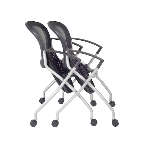 Regency Nesting Chairs, 23 W 22 L 33 H, Metal, Fabric Seat - 2309BK