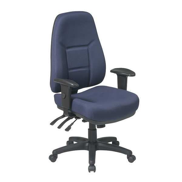 Office Star Desk Chair, Fabric, Navy, 18-21" Seat Ht - 2907-225