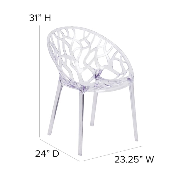 Flash Furniture Specter Series Transparent Stacking Side Chair - FH-156-APC-GG