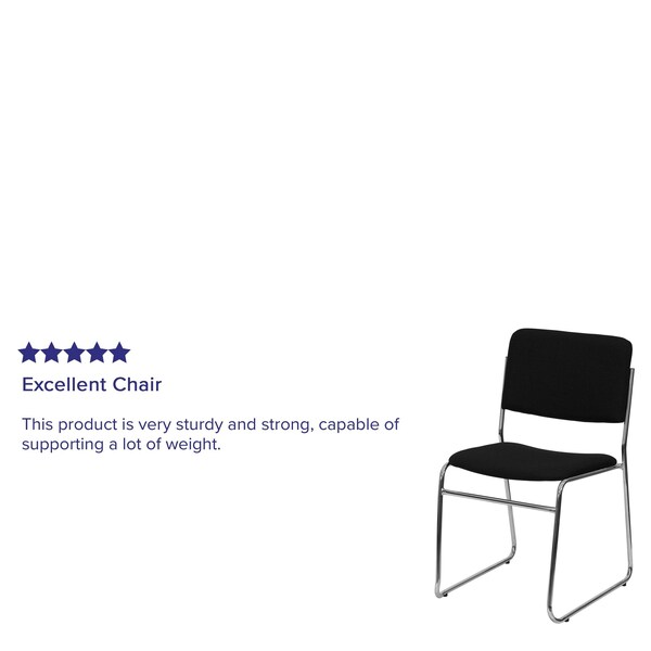 Flash Furniture Black Fabric Stack Chair - 5-XU-8700-CHR-B-30-GG