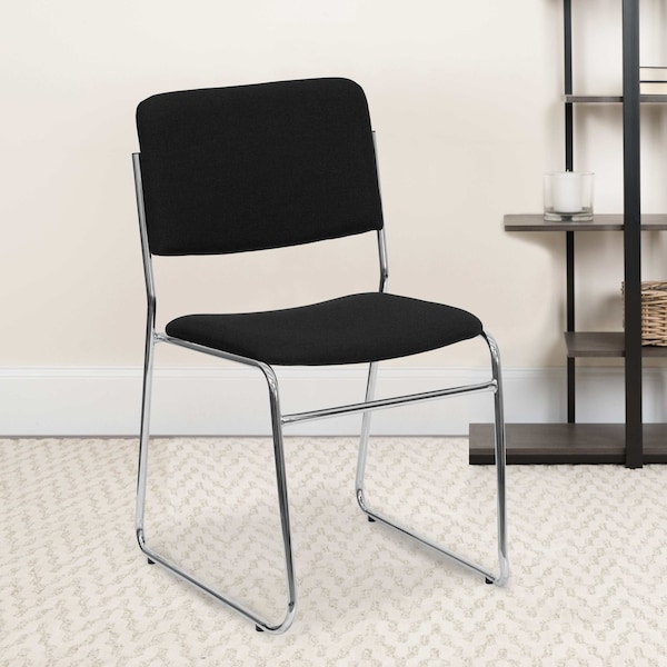 Flash Furniture Black Fabric Stack Chair - 5-XU-8700-CHR-B-30-GG