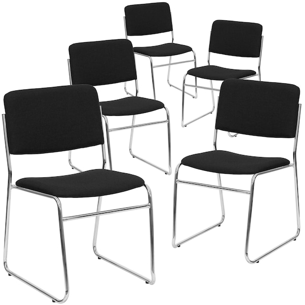Flash Furniture Black Fabric Stack Chair - 5-XU-8700-CHR-B-30-GG