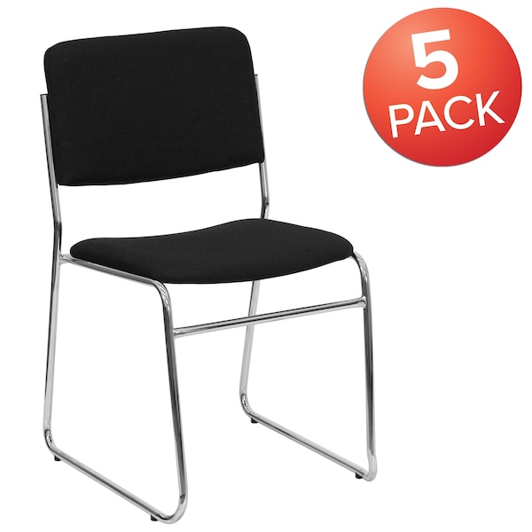 Flash Furniture Black Fabric Stack Chair - 5-XU-8700-CHR-B-30-GG